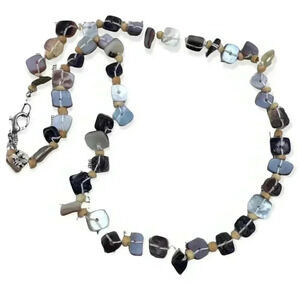 Natural Shell Square Beaded Necklace 18" Assorted Seashell